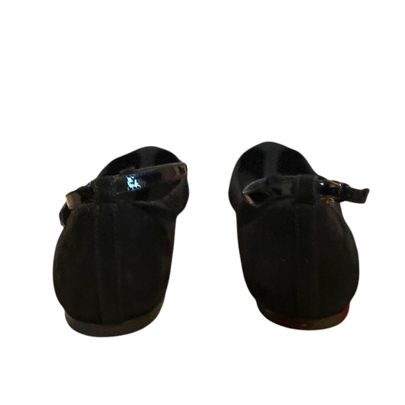 Tory Burch T Straps Suede & Patent Black Leather women's Shoes, Size 6M - Picture 4 of 8